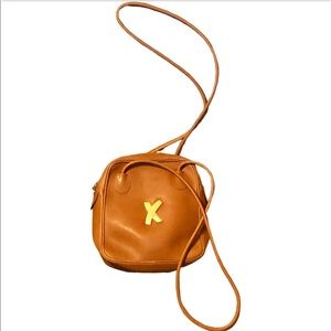 Paloma Picasso Tan Leather Logo Crossbody bag
